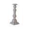 Hello Honey® 12" Gray Embossed Cast Aluminum Taper Candleholder